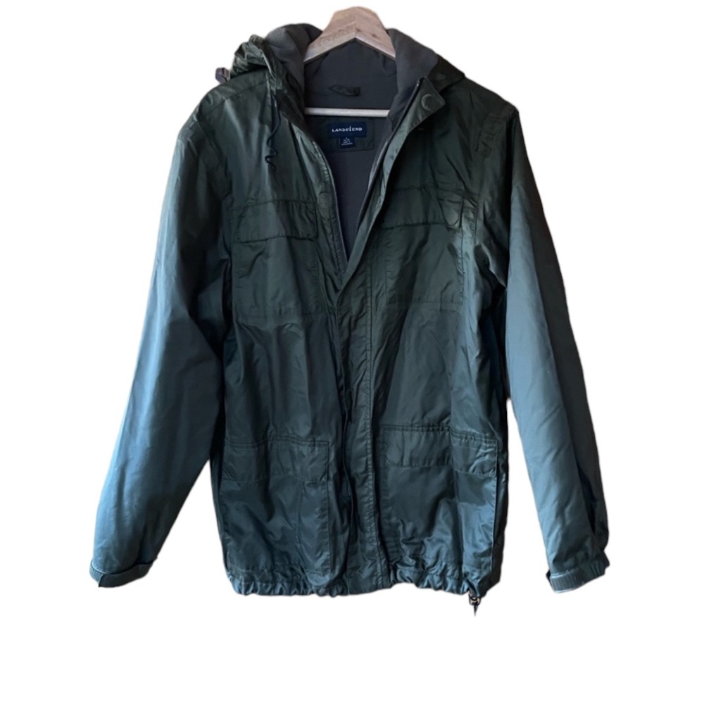 Lands’ End Hooded,‎ Zip Up Parka Jacket